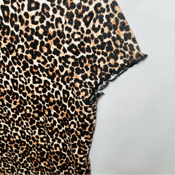 American Eagle Leopard Animal All Over Print Short Sleeve Short Dress Size Large - Picture 6 of 12